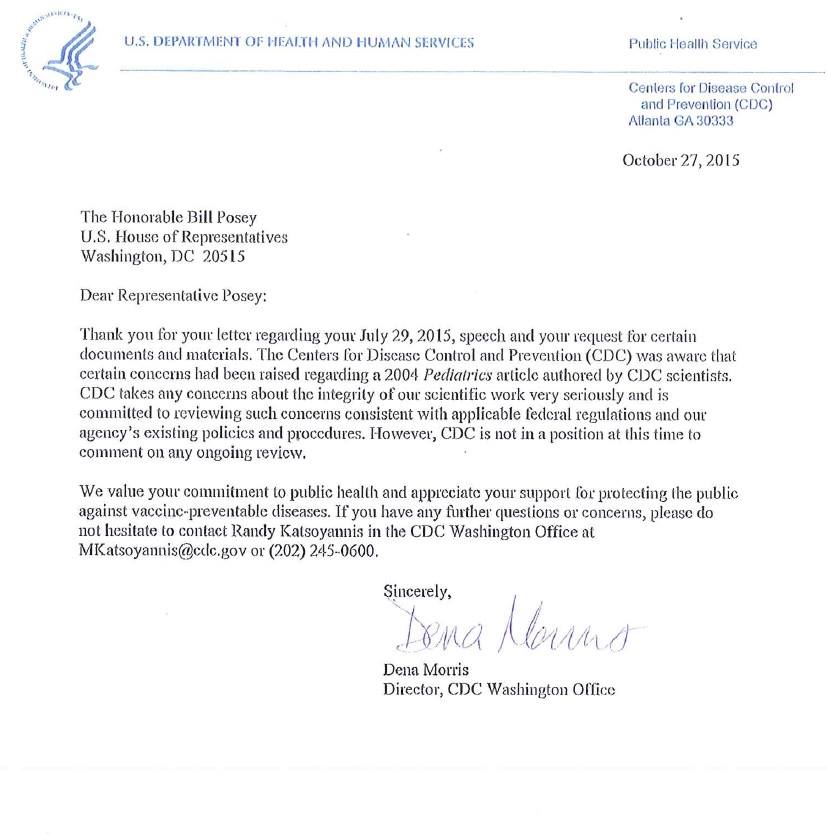 CDC Letter to Posey